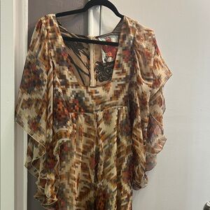 Multicolor Geometric Print Women's Top